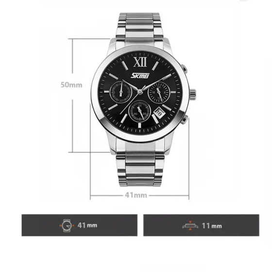 Чоловічий наручний годинник Skmei Tandem 9097 Чорний Вінниця