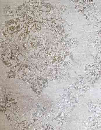 Обои виниловые на флизелине AS creation Garda 1.06Х10.05 классика дамаск вензеля серебро с бирюзой на серо беж Киев