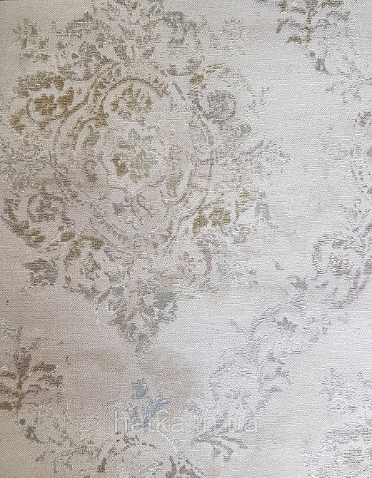 Шпалери вінілові на флізеліні AS creation Garda 1.06Х10.05 класика дамаск венселя срібло з бірюзою на сіро-беж Київ - фото 1