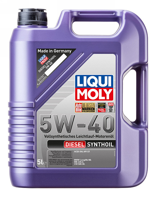 LIQUI MOLY 1341 Diesel Synthoil SAE 5W-40 — Повністю синтетична моторна олива для дизельних двигунів | Максимальний захист турбоди Ковель - фото 1