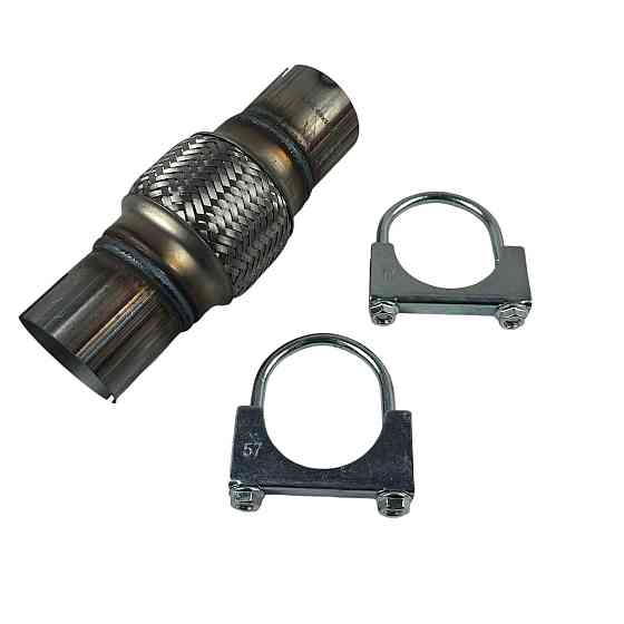 Гофра 55х100x200 крепление под хомут в сборе AGK глушителя Мукачево