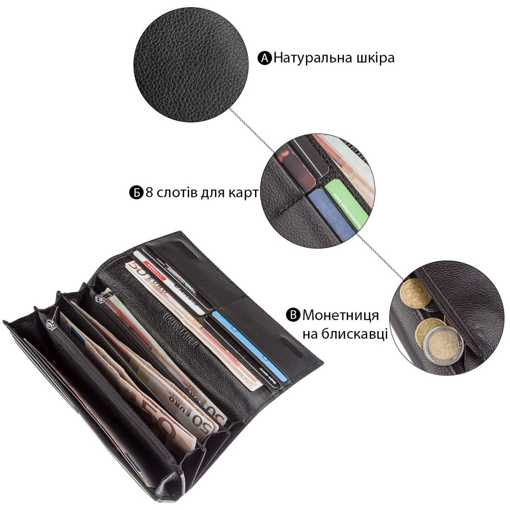 Жіночий гаманець Чорний (ST Leather) Київ - фото 8