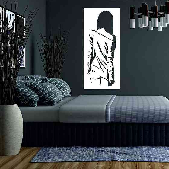 Декоративное настенное Панно «Силуэт женщины», Декор на стену 110*48 см, Белый Киев