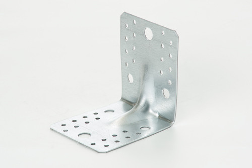 Косинець універсальний із посиленим ребром 90х90х65х2.0 мм оц. (пачка, раз 10 шт.) APRO Рівне - фото 1