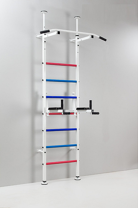 Шведская стенка детская Champion White с навесным набором для детей и взрослых до 120 кг с турником брусьями Каменское - изображение 4