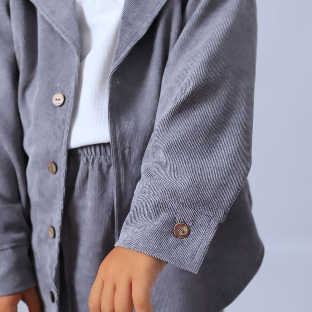 Святковий вельветовий костюм для хлопчика/ костюм до школи сорочка біла +штани сірі+піджак Кам'янець-Подільський - фото 4