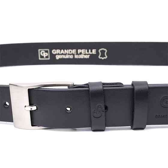 Класичний пояс під штани для чоловіків із натуральної шкіри GRANDE PELLE 11688 Чорний Київ