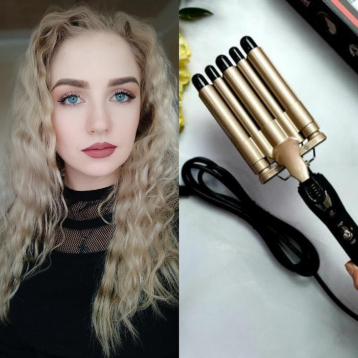 Щипці GEMEI GM-2933, потрійна плойка, керамічне покриття, потужність 125 Вт, робота від мережі 220 В Одеса - фото 10