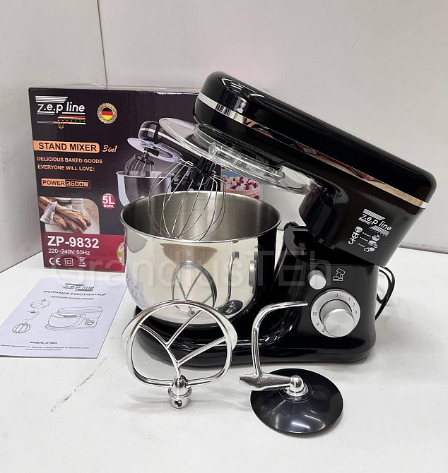 ZP-9832 Кухонний тістоміс міксер 3в1 на 3500Вт 5літрів Zepline Одеса - фото 2