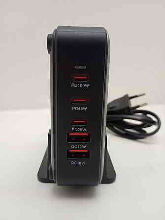 Зарядний пристрій на 5 портів YFY-lIQ32 200W, 1*Type-C PD 100W, 1*Type-C PD 45W, 1*Type-C PD 20W, 2*USB QC3.0 18 W (товар вживаний) Луцьк