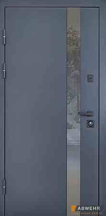 Вхідні двері Abwehr Defender Nordi Glass RAL 7021T+Vinorit Біла 860*2050 мм Стильні вхідні двері Київ