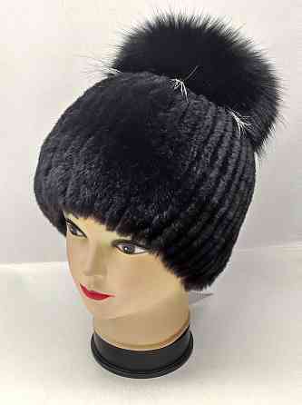 Шапка меховая женская фонарик Эльвира Черный Харьков