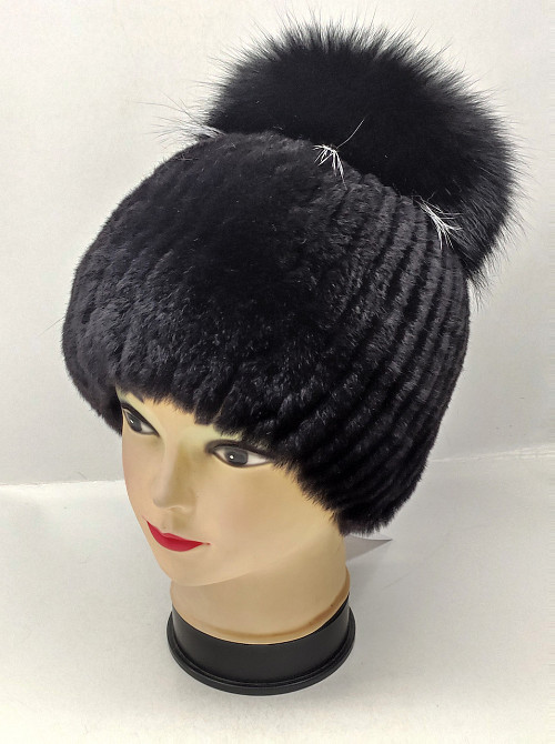 Шапка меховая женская фонарик Эльвира Черный Харьков - изображение 2