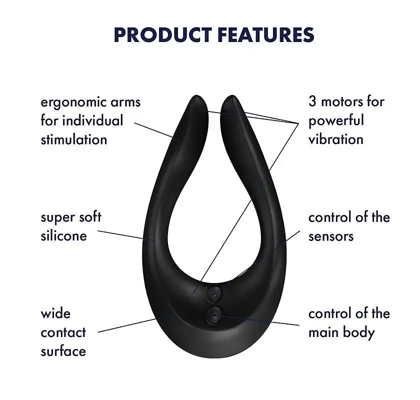Вібратор для пар Satisfyer Endless Joy Black, 3 незалежні мотори, багатофункціональний Львів - фото 3