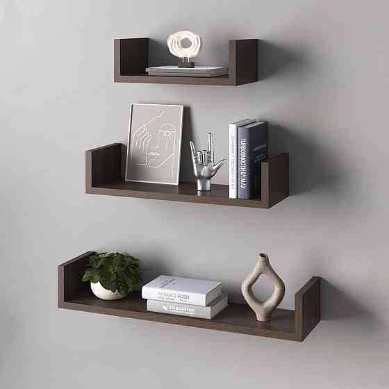 Полки настенные VAYS M-37, набор из 3 навесных полок из ЛДСП - для дома, офиса, гостиной Львов