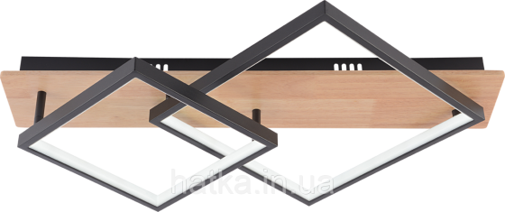 Люстра потолочная светодиодная VALESO DK6588/2 с пультом, LED 47W, диммер, Черный+Дерево Киев