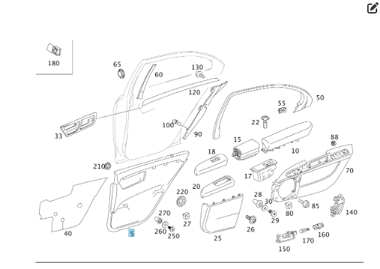 Mercedes-Benz  A2217302479 8L74 Карта задніх правих дверей чорно-бежева S-class long V221 Одесса - изображение 2