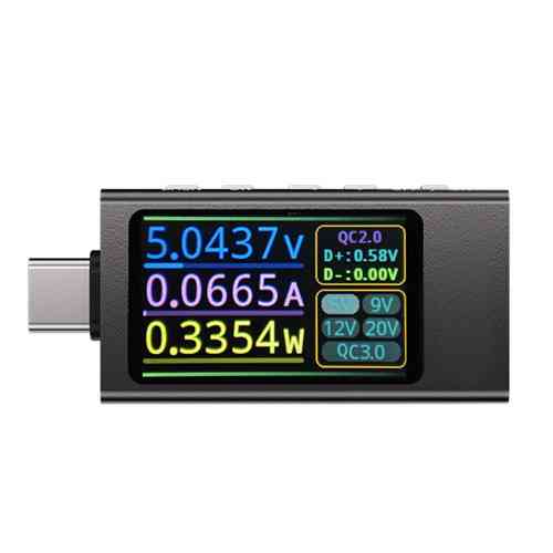 USB тестер KWS-X1 Type-C 4–30 В 12 А QC PD PPS для измерения тока, напряжения и мощности Киев