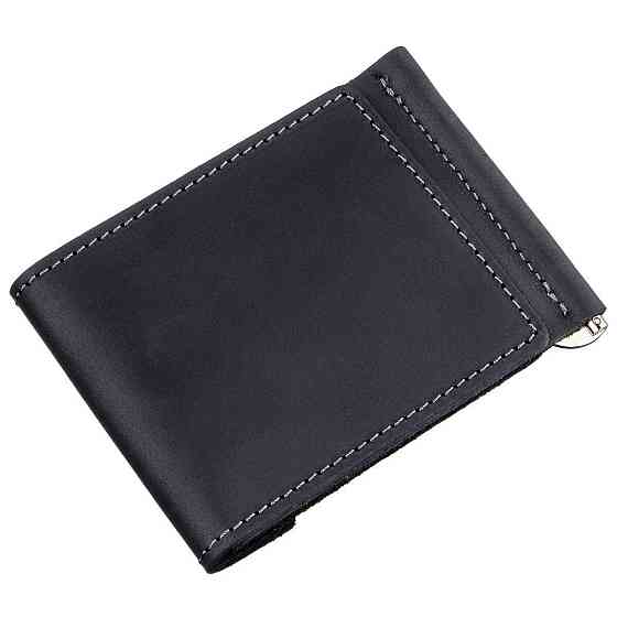 Компактний Затискач для грошей GRANDE PELLE 11196 Чорний Київ