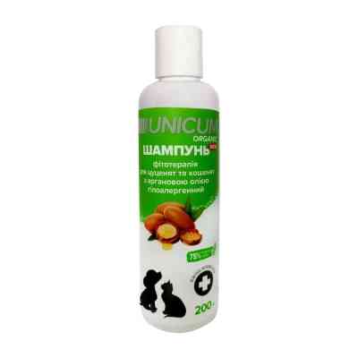 Шампунь для животных Unicum ORGANIC для щенков и котят с аргановым маслом 200 мл (4820150206239) Винница