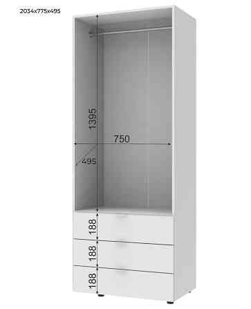 Комплект шкафов для одежды Doros Гелар (2 шт.) 193,7х49,5х203,4 см Графит (DRS-011118) Днепр