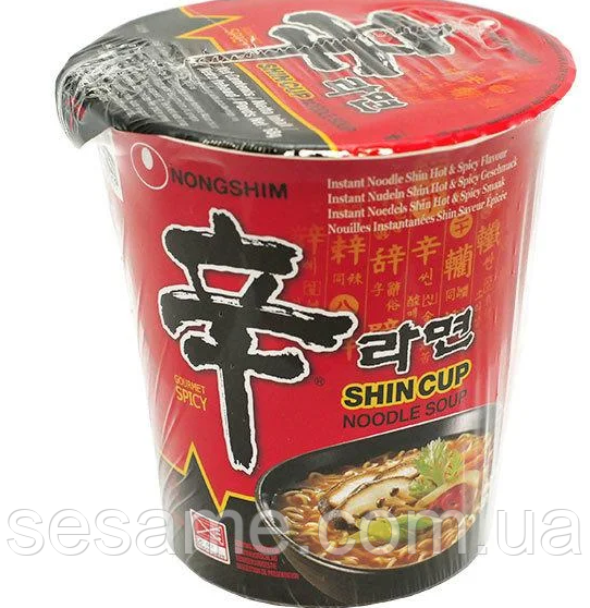 Корейська локшина швидкого приготування в стаканчику з грибами Shin Cup NongShim 68g Харків - фото 1