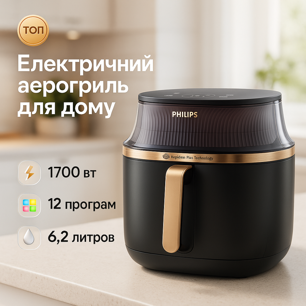 Аэрофритюрница-мультипечь для дома, Аэрофритюрница с таймером и сенсором Фритюрницы для дома кафе NP-31 Львов - изображение 17
