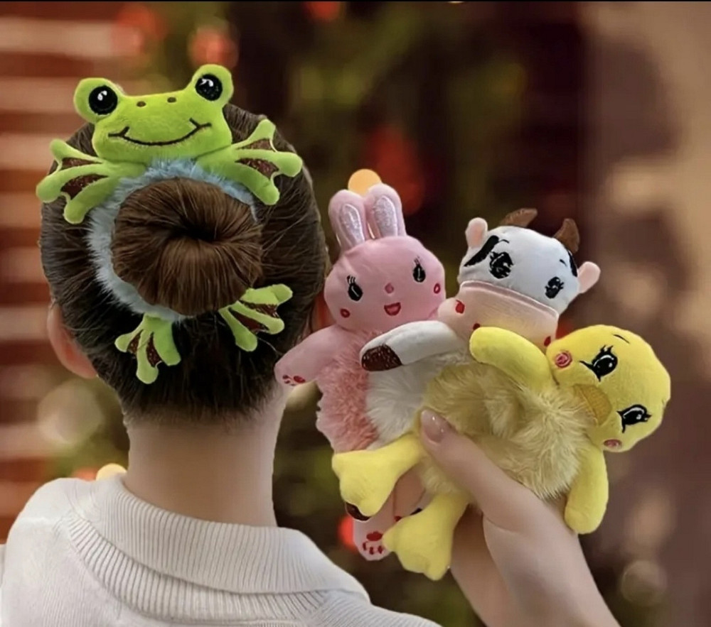 Плюшеві гумки для волосся у вигляді тварин Білий Смела - изображение 2