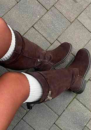 Чоботи жіночі M.KRAFT 9551 шоколадні (зима євро-хутро, замша натуральна) (6156) Коломия