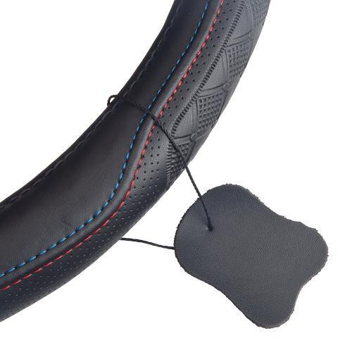 Чохол на кермо VLOD-24LC7 BK L чорний, один шов, зі шкіри, без отворів Харків - фото 3