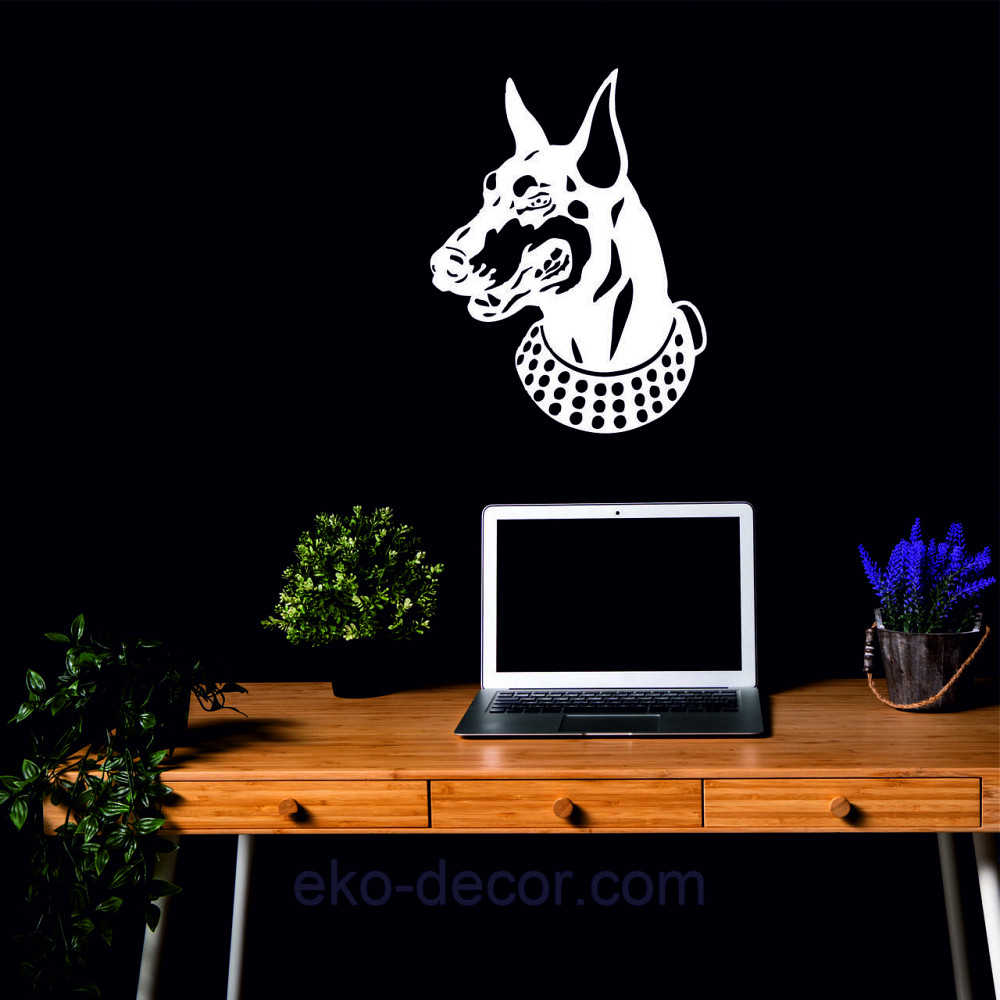 Декоративне настінне Панно «Доберман», Декор на стіну 110*84 см, Білий Київ - фото 5