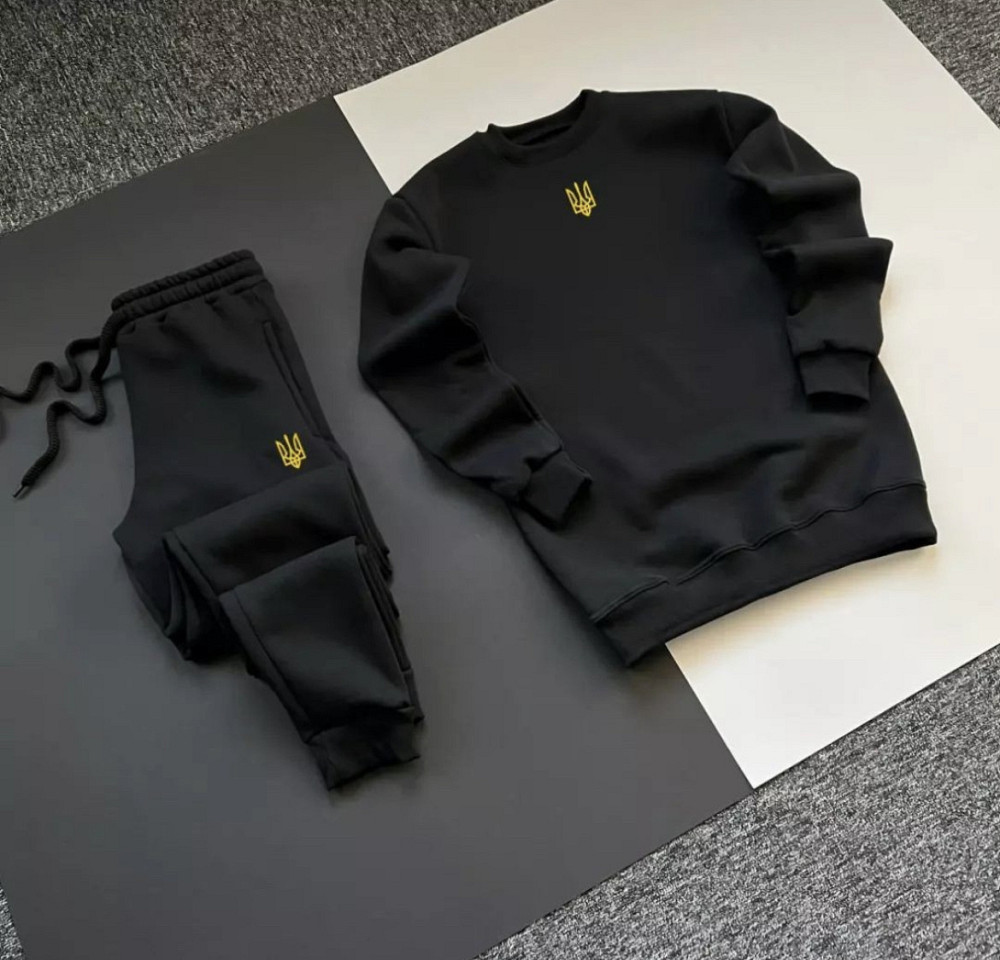 Чорний преміальний костюм з гербом України M Чернівці - фото 1