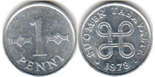 1 пінні 1978 Фінляндія (алюміній).(БЖ) Полтава - фото 1