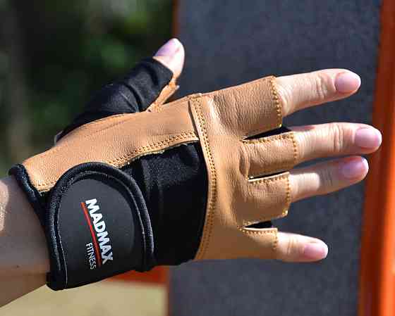 Перчатки для фітнесу MadMax MFG-444 Fitness Brown M Кам'янське