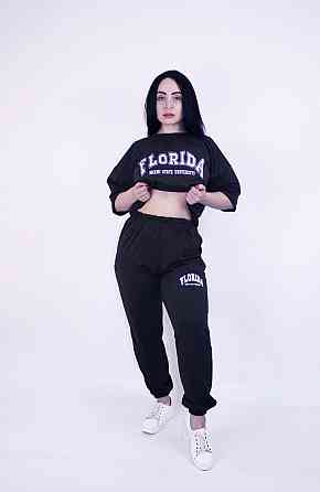 Летний прогулочный костюм женский Черный XL-2XL Харьков