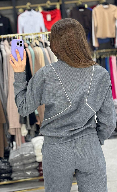 Стильний жіночий повсякденний костюм Кашемір на вовняній основі. Графіт, 46/48 Одеса - фото 5