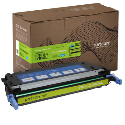Картридж Patron HP 502A (Q6471A) Green Label, cyan (PN-502ACGL) Винница - изображение 1