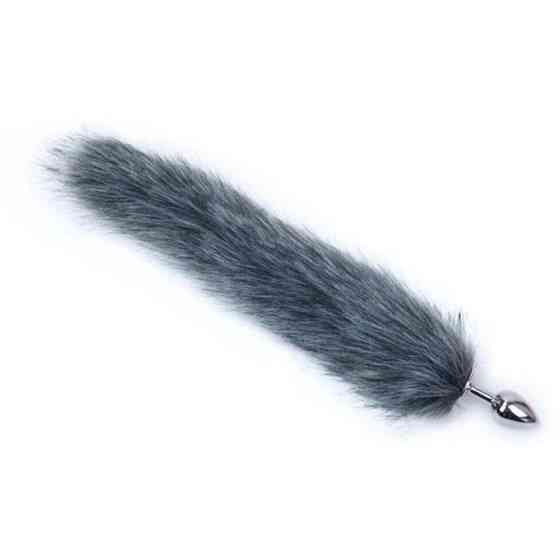 Анальная пробка с лисьим хвостиком - Красный – Анальные игрушки Винница