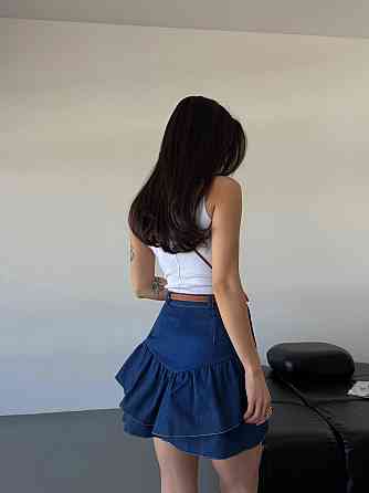 Жіноча спідниця з кокеткою-баський джинс-котон джинсовий, 42/44 Одеса