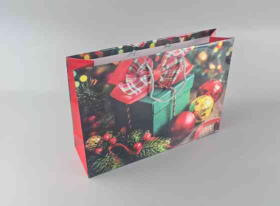 Бумажные пакеты большой горизонтальный 36/22/10  новоголний-22 (12 шт) Харьков