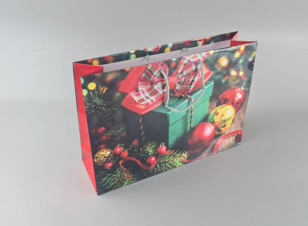Паперові пакети великий горизонтальний 36/22/10 новорічний-22 (12 шт) Харків - фото 1