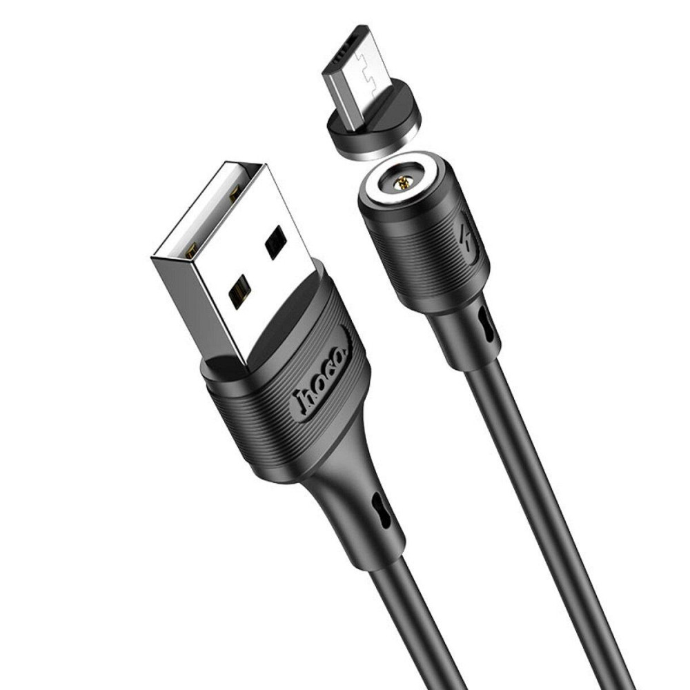 Кабель HOCO X52 USB - Micro 2.4A, 1m, PVC, PVC конектори, magnetic, колір чорний 6931474735539 Одеса - фото 3