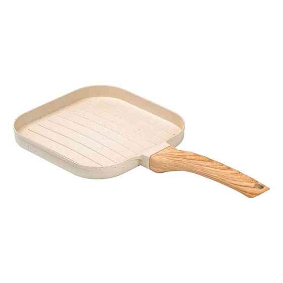 Сковорода гриль квадратна 18×18 см рифлена з гранітним покриттям бежева HP39568W Київ