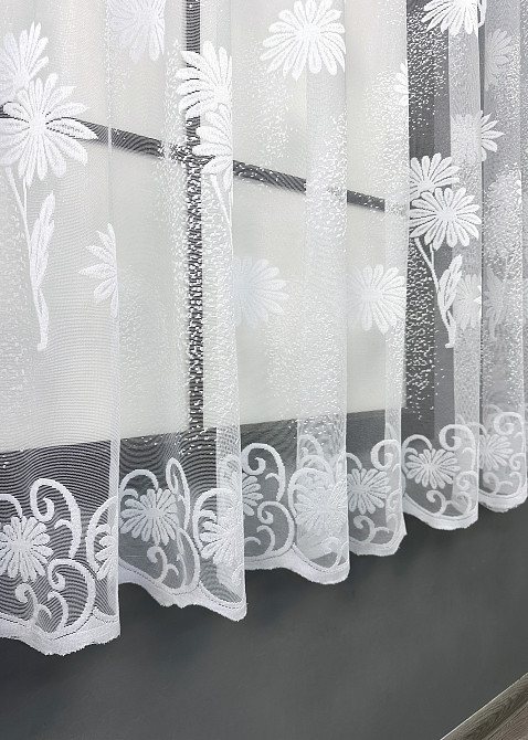 Тюль жаккард VR-Textil № 1899т Арка на кухню цвет белый 400х150 см (53-0107) Киев - изображение 6