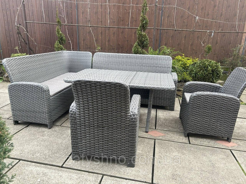 Плетені меблі вуличні з кутовим диваном Київ - фото 7