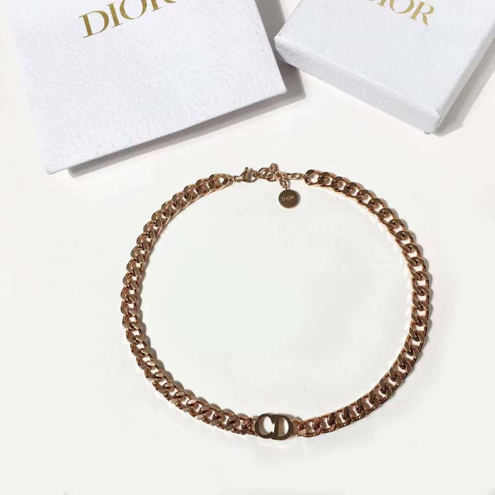 Чокер цепь Диор розовое золото │ Брендовая подвеска Диор/Dior, позолота Одесса - изображение 1