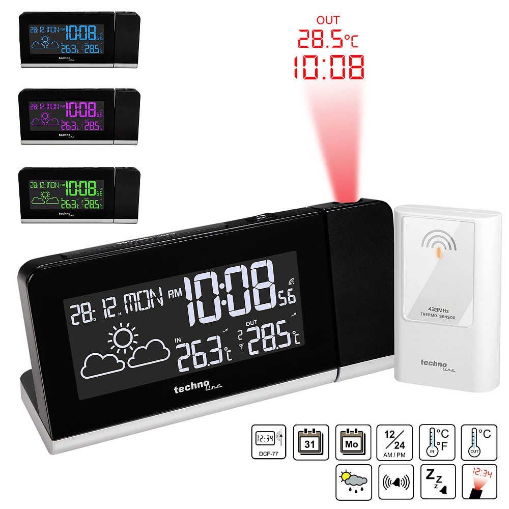 Часы проекционные Technoline WT539 Black (WT539) Винница - изображение 9