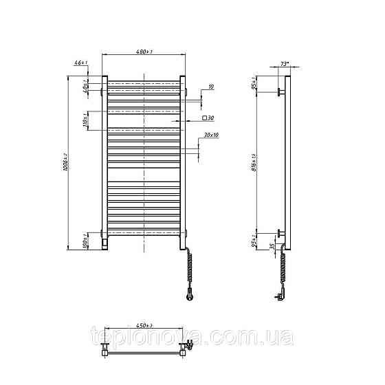 Электрический полотенцесушитель NAVIN Авангард X 480х1000 Sensor с WI-FI правосторонний, черный муар Черновцы