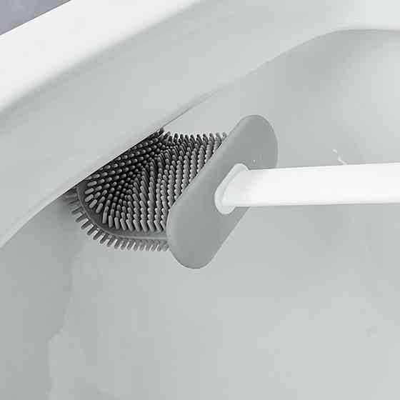 Йоржик для унітазу з гнучкою силіконовою щіткою 2в1 / Набір йоржик і щітка для туалету / Туалетний йоржик Київ