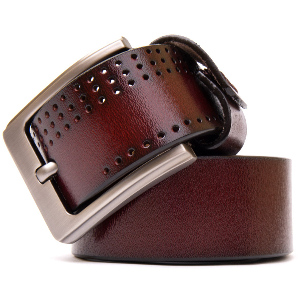 Ремень с дырками мужской Vintage 20381 Коричневый Киев - изображение 5